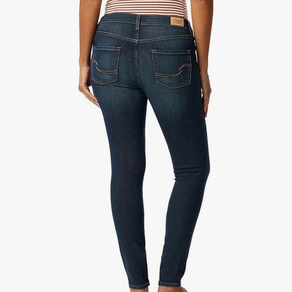 Signature Levi Strauss Dark Blue Maternity Skinny Jean with Stretch Waist XL NWT - Picture 3 of 3